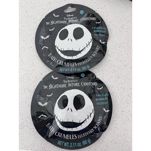 Set of 2 Disney The Nightmare Before Christmas Jack Bath Crumbles Blueberry Scen - Picture 1 of 3